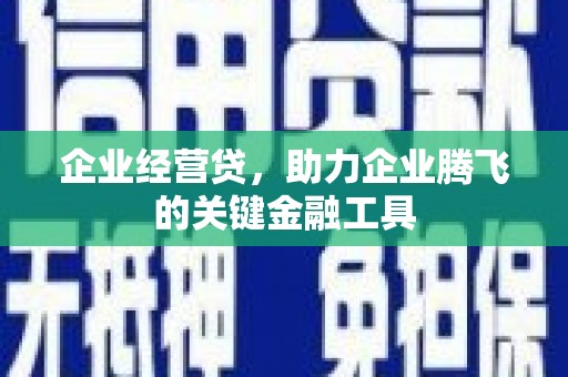来宾企业经营贷，助力企业腾飞的关键金融工具