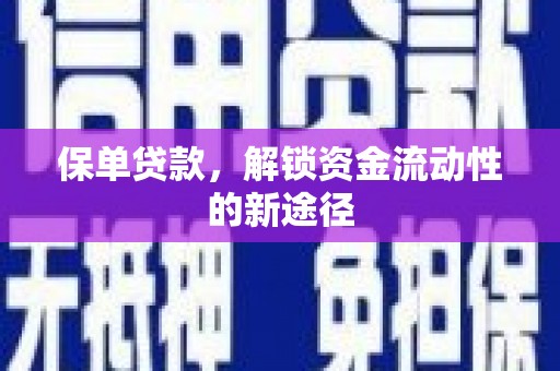 台东保单贷款，解锁资金流动性的新途径