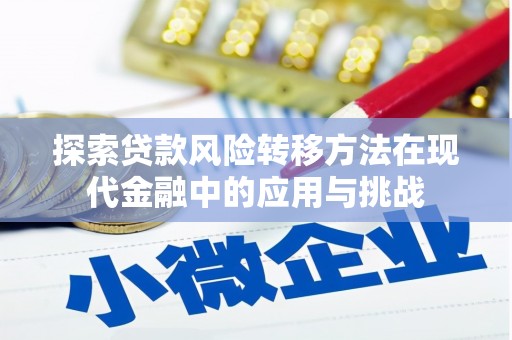 南平探索贷款风险转移方法在现代金融中的应用与挑战
