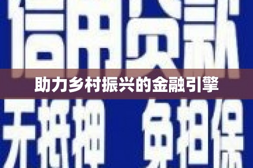 新洲助力乡村振兴的金融引擎