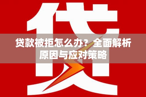 阜城贷款被拒怎么办？全面解析原因与应对策略